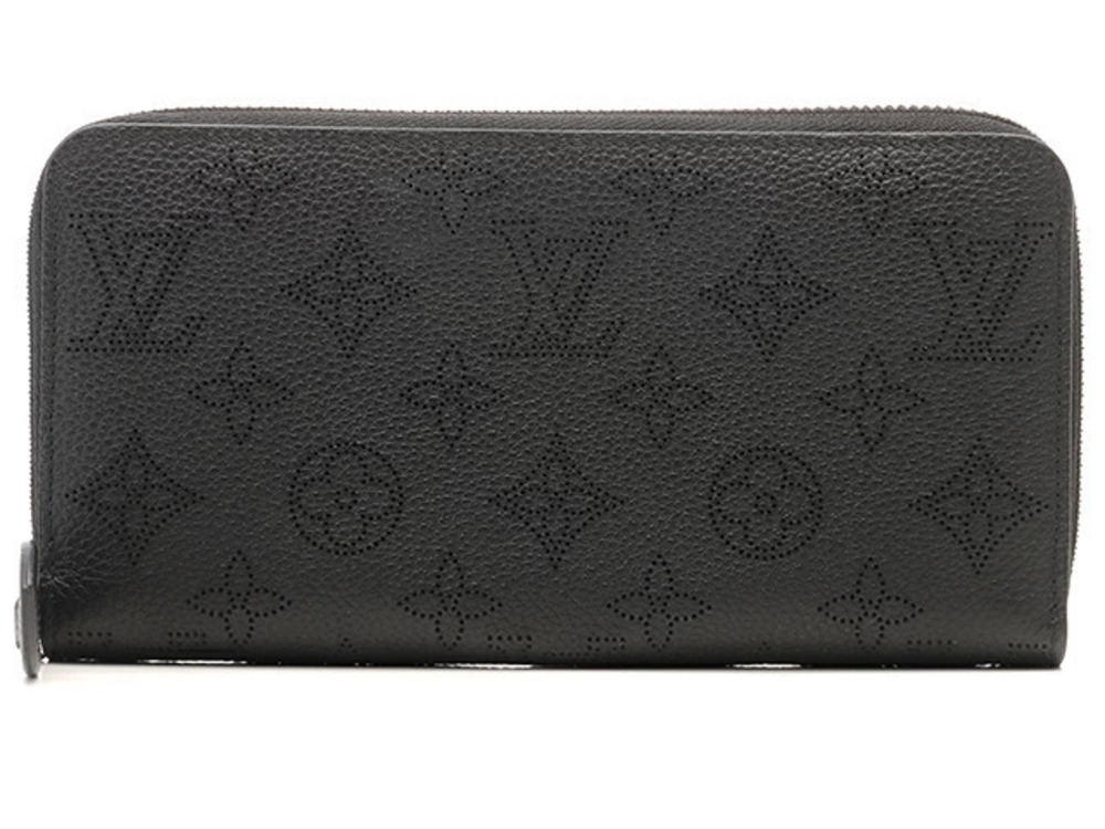 LOUIS VUITTON Long Wallet Zippy Mahina Noir Black